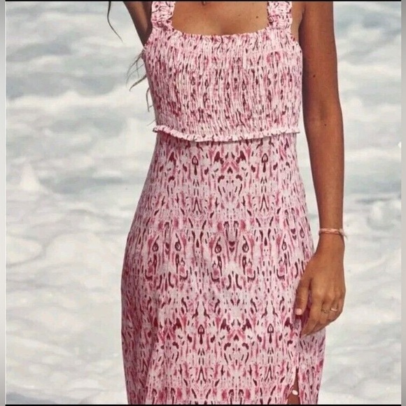 NWT; ZARA LINEN BLEND PRINTED MIDI DRESS🌸 - Picture 3 of 11